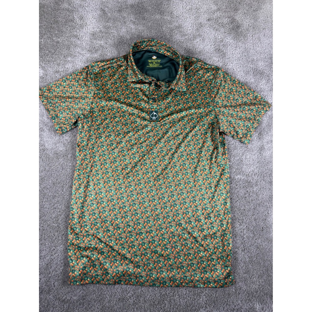 Pins and Aces Limited Edition 2024 Augusta GA Peach Golf Polo Mens Medium